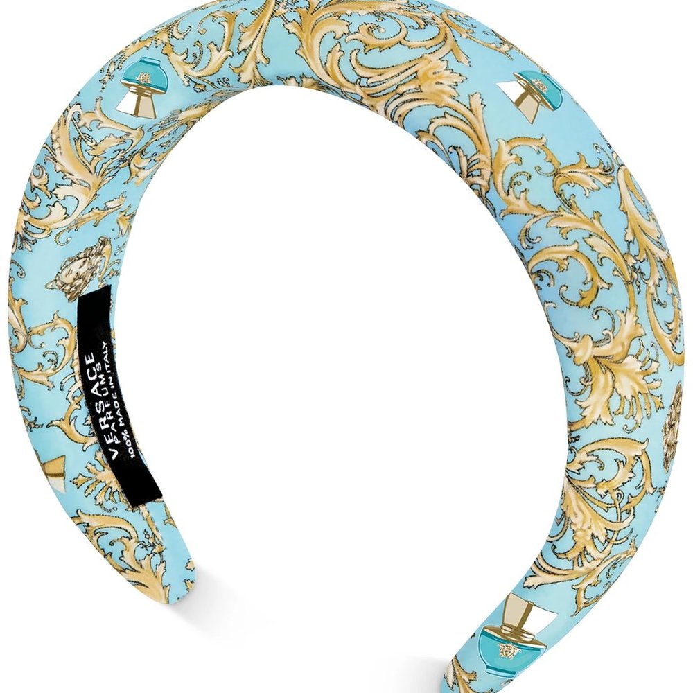 Versace Parfums Dylan Turquoise Headband Light Blue Gold New in package RARE